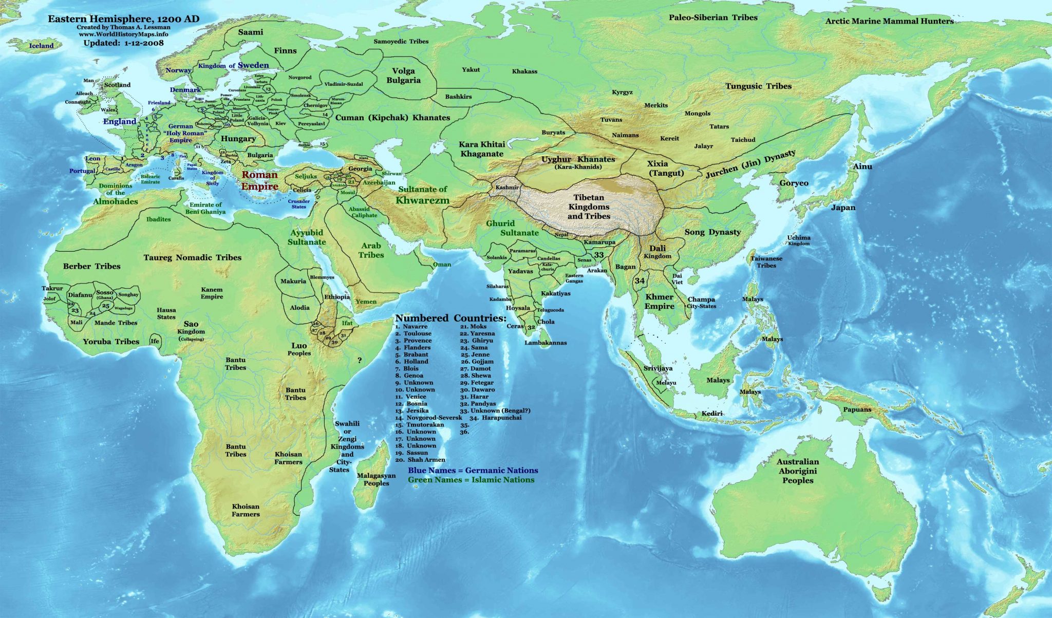 World Map 1200 AD World History Maps