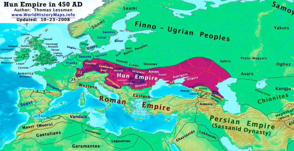 Attila's Hun Empire - World History Maps