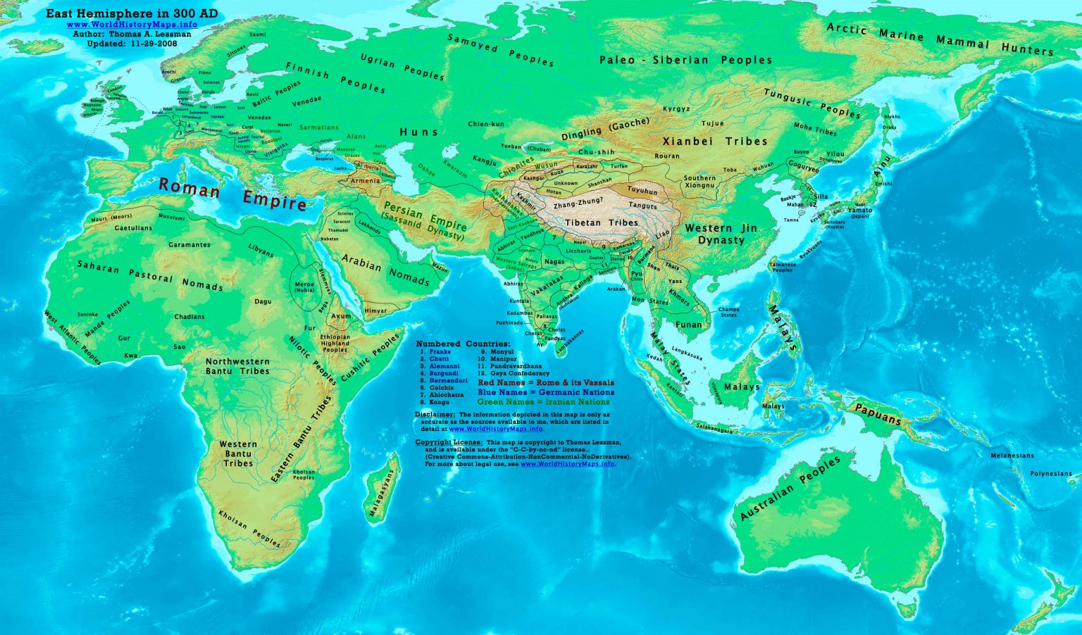 World map 300 AD - World History Maps