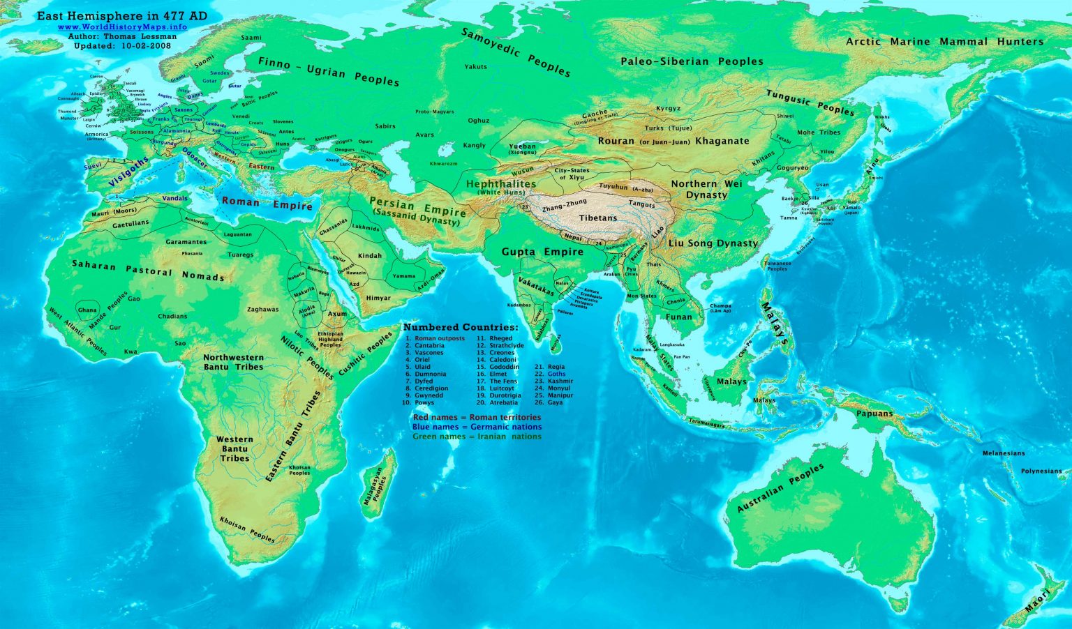 World map 477 AD - World History Maps