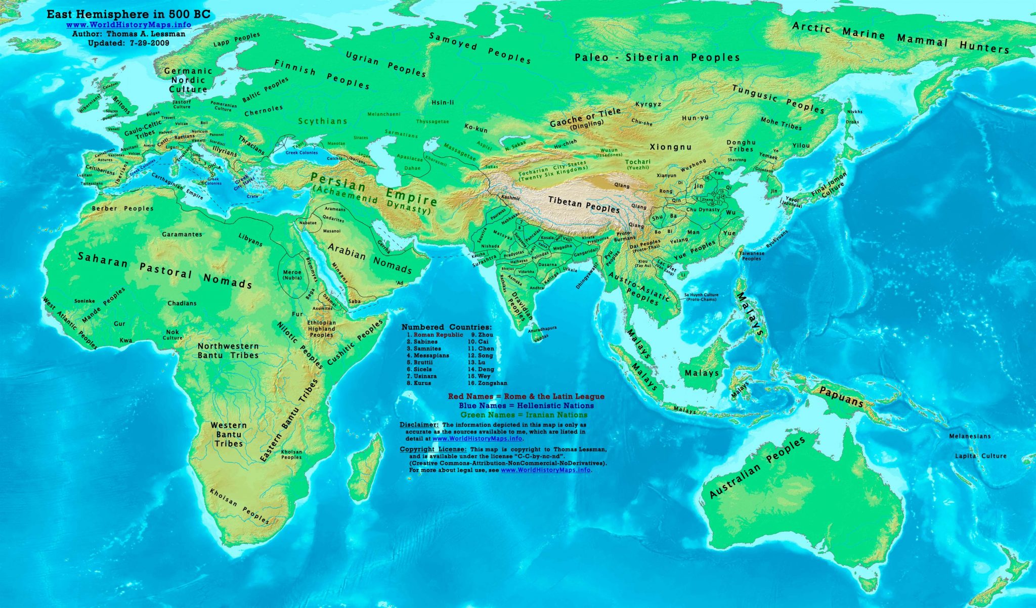 World map 500 BC - World History Maps